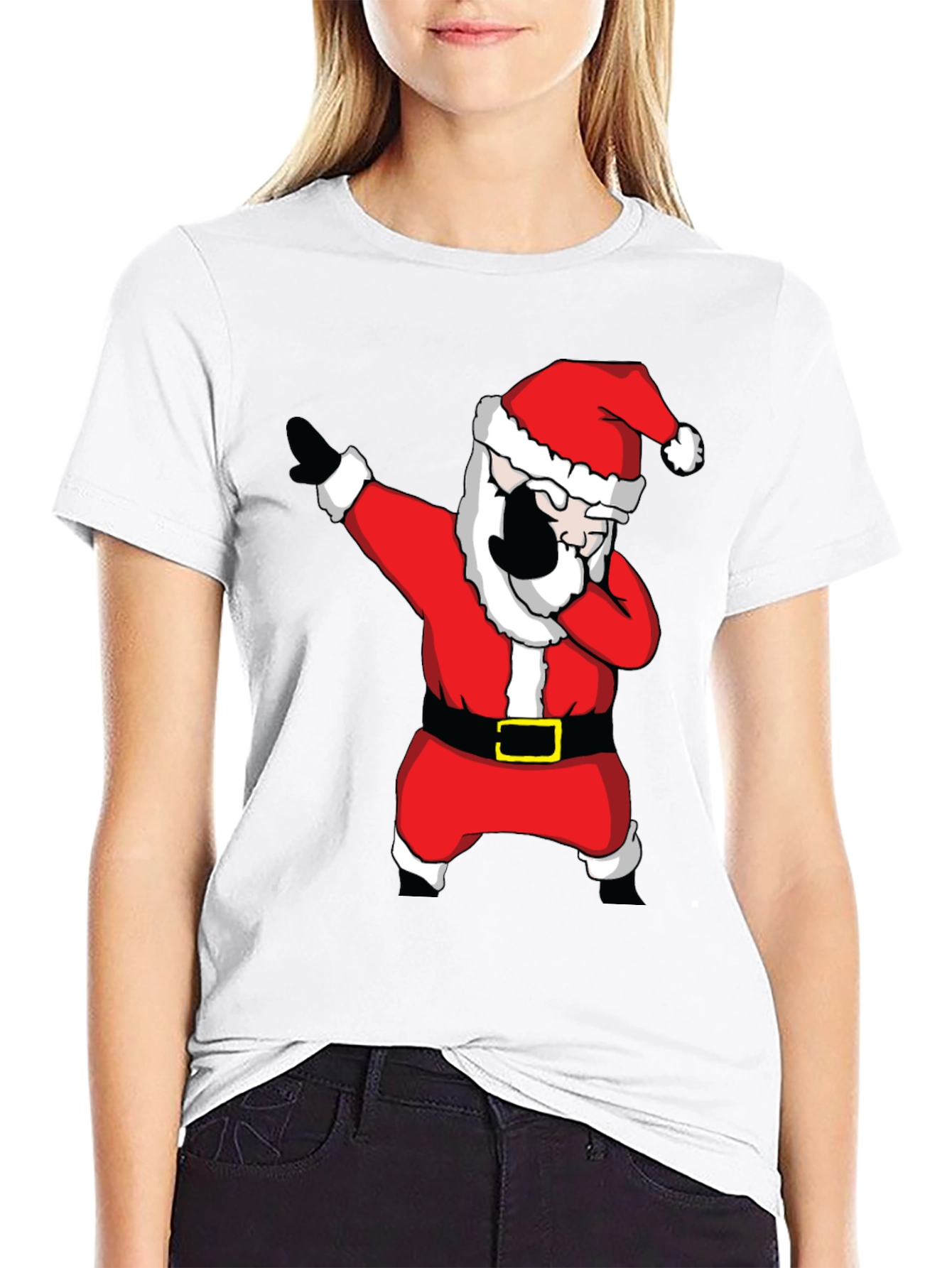 Dabbing Santa Claus Black T-Shirt