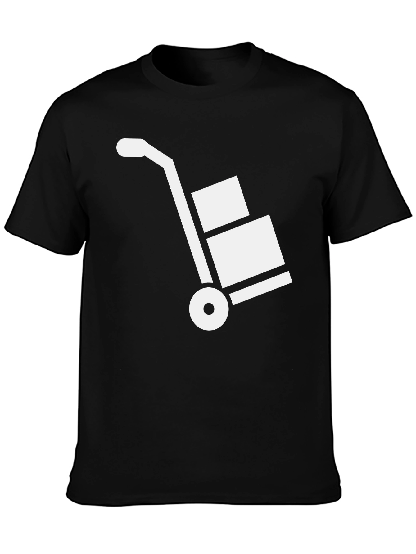 Black T-Shirt with Hand Truck Design