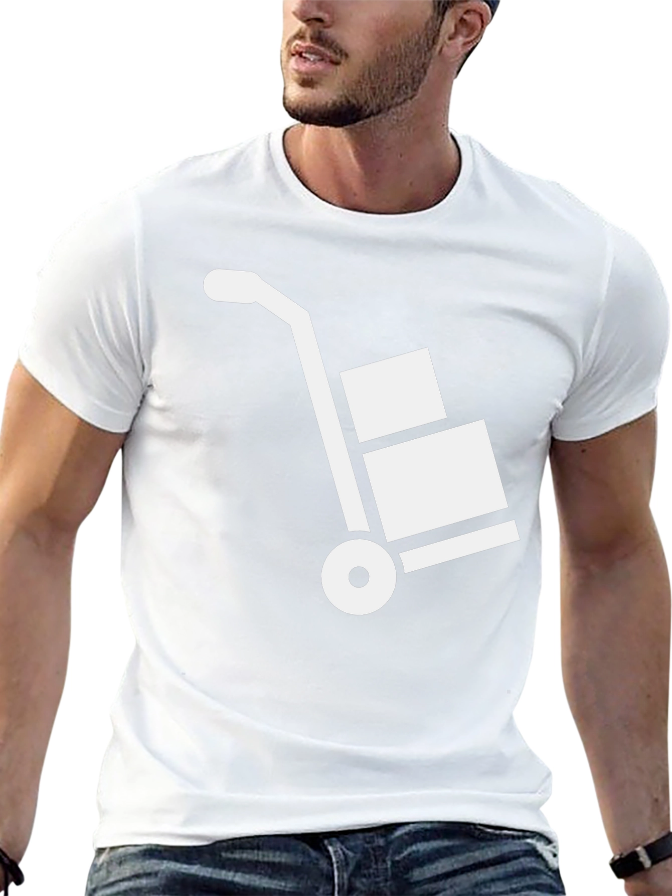 Black T-Shirt with Hand Truck Design