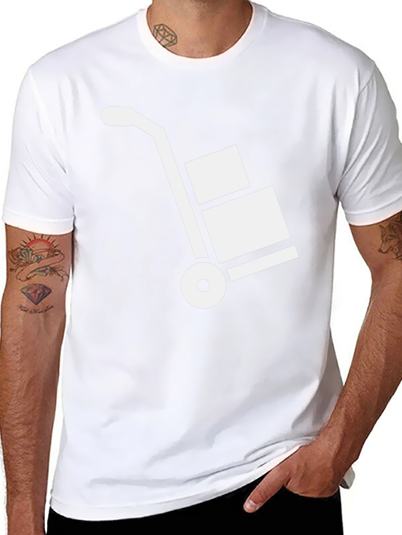 Black T-Shirt with Hand Truck Design