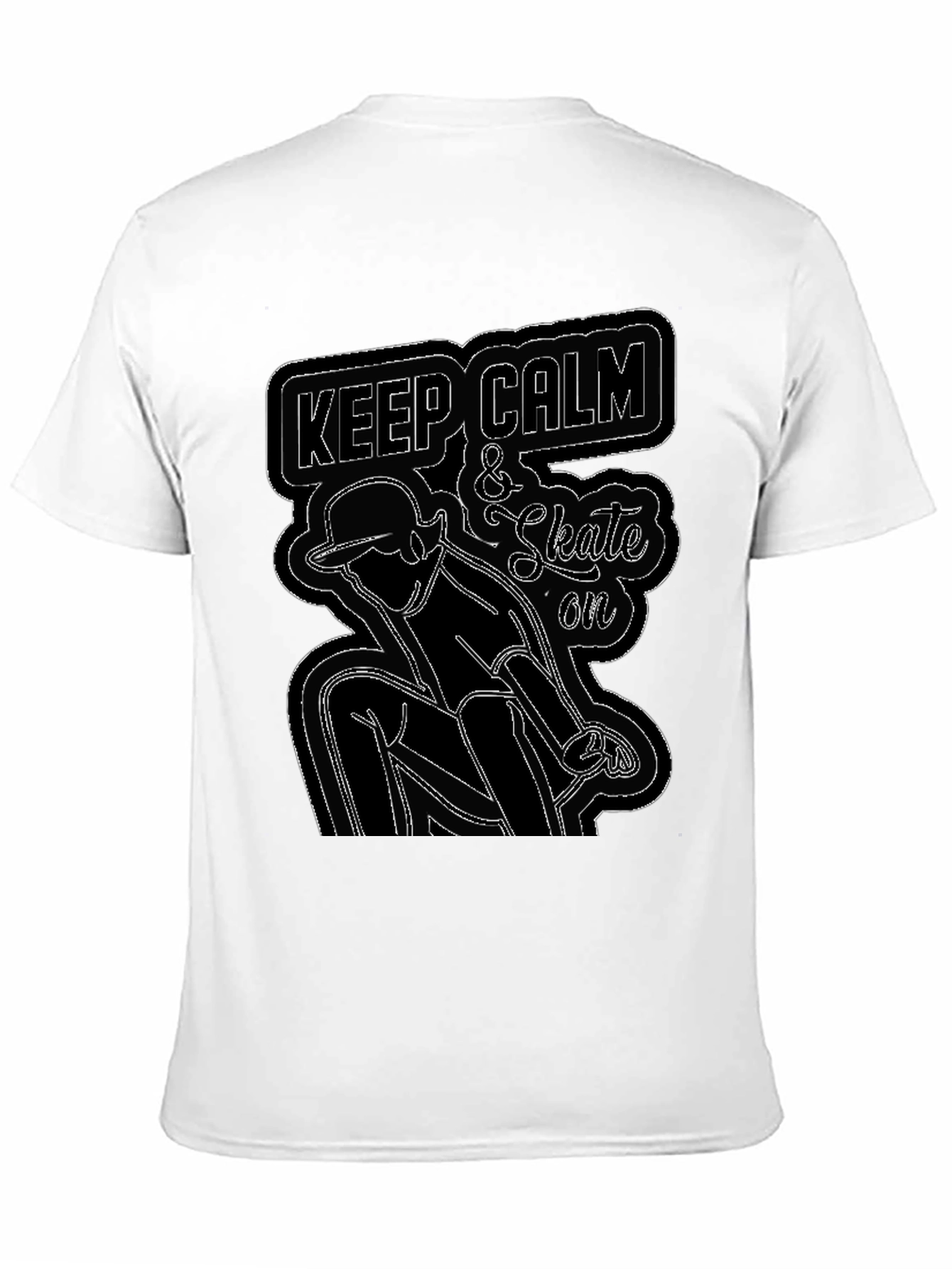 Keep Calm and Skate On Graphic Tee - Black