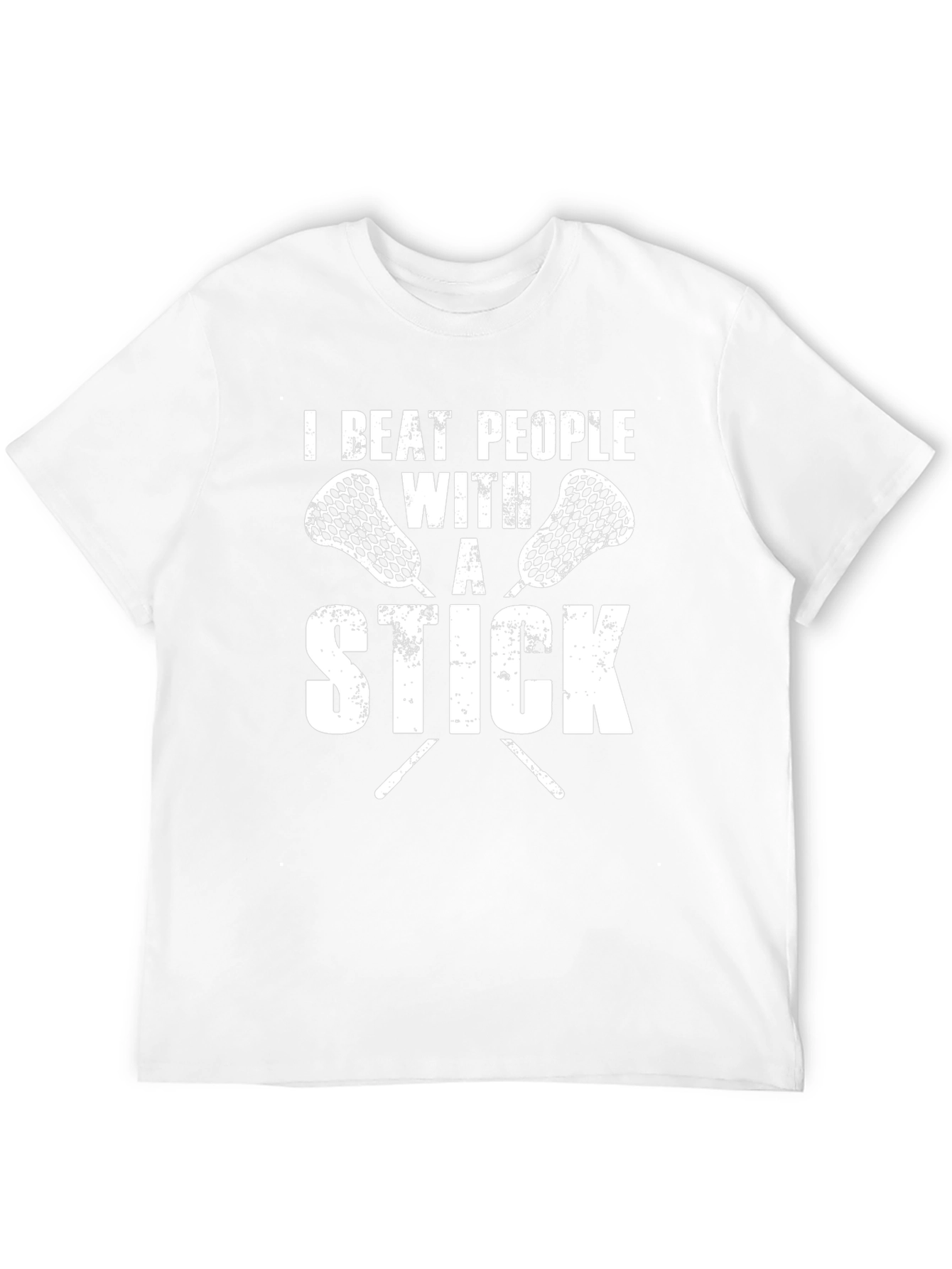 I Beat People With A Stick T-Shirt Lacrosse Black