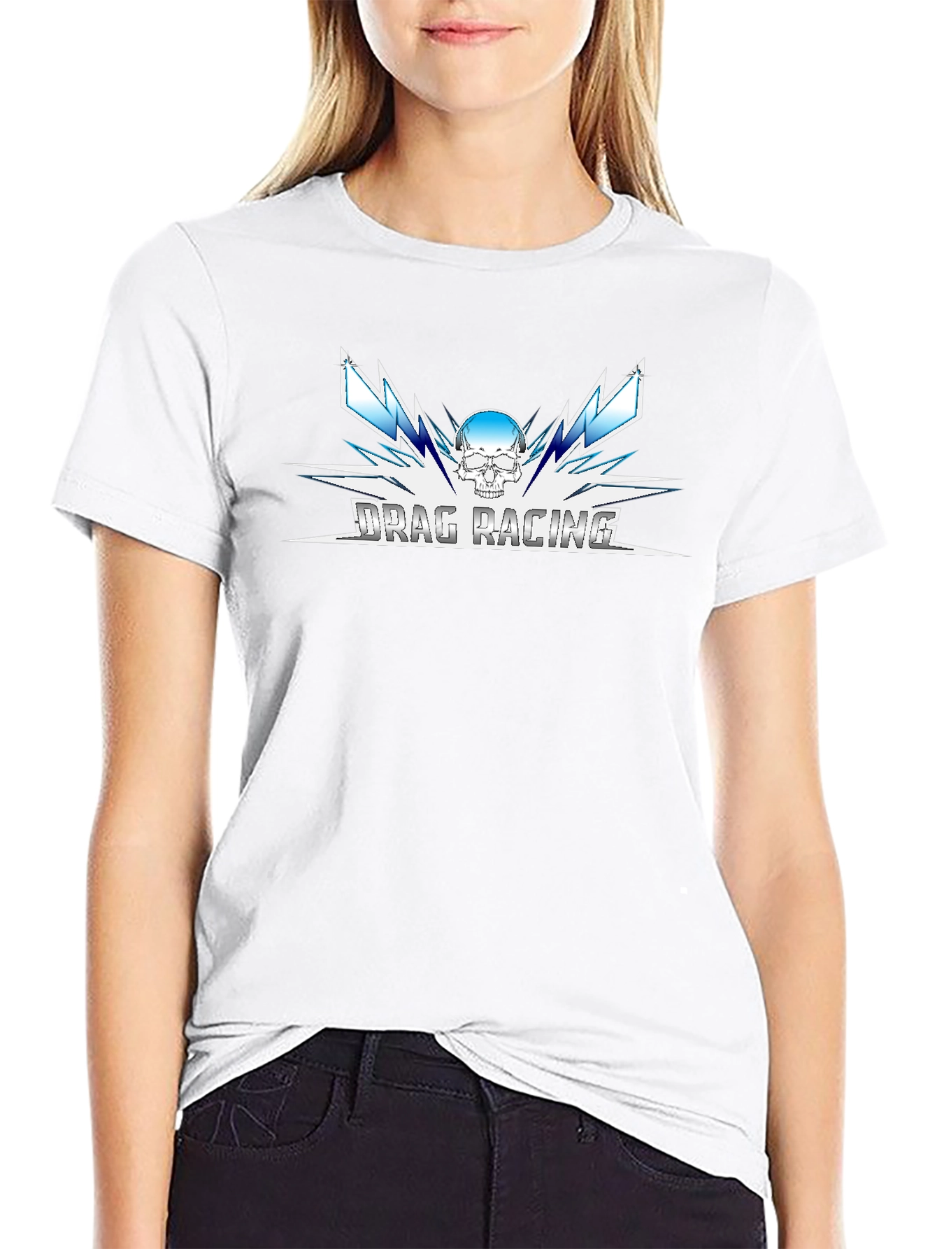 Drag Racing Skull Graphic Tee