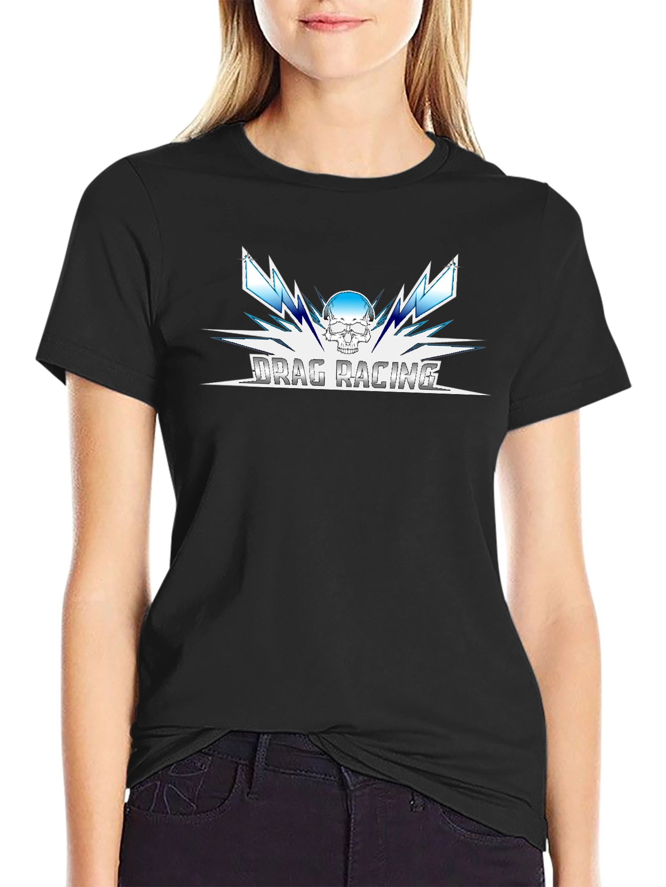 Drag Racing Skull Graphic Tee