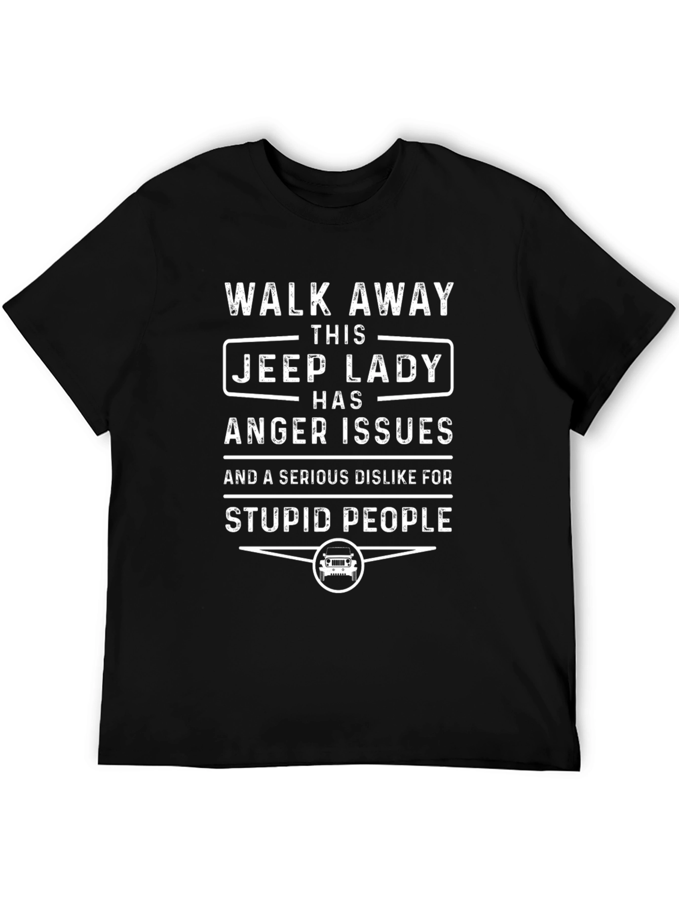 Jeep Lady Anger Issues Black T-Shirt
