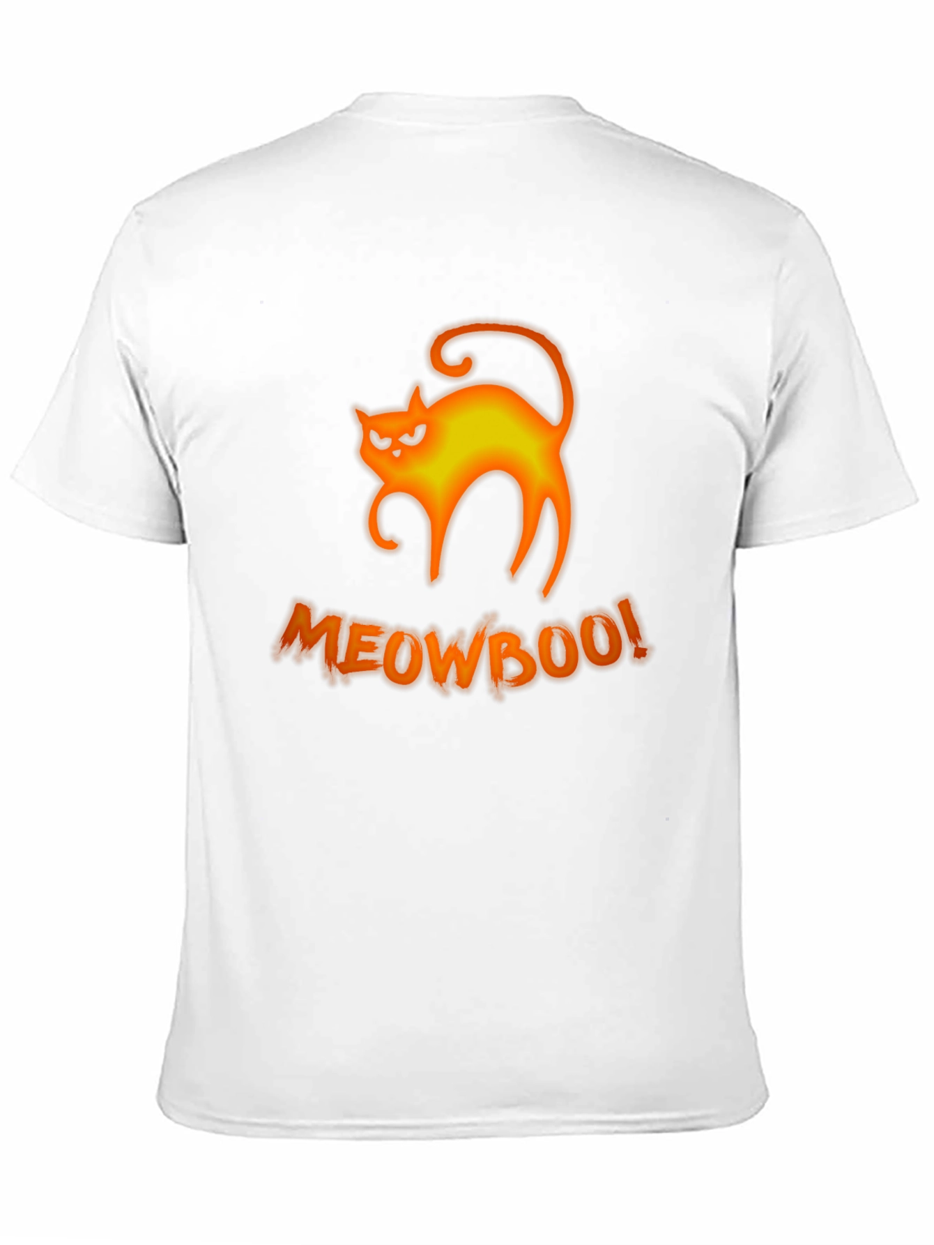 Halloween MeowBoo Cat Graphic Black T-Shirt