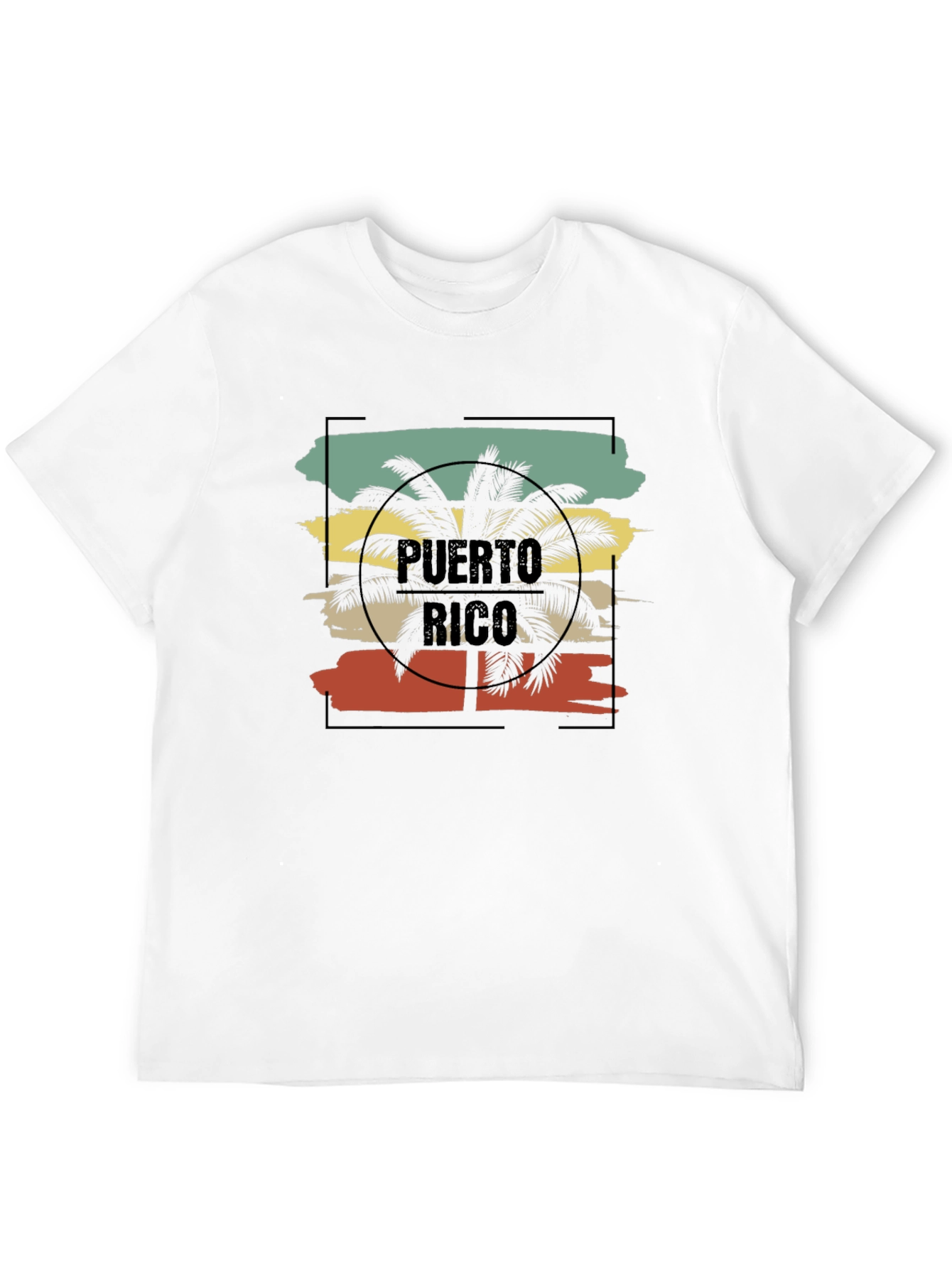 Puerto Rico Retro Palm Tree Graphic T-Shirt