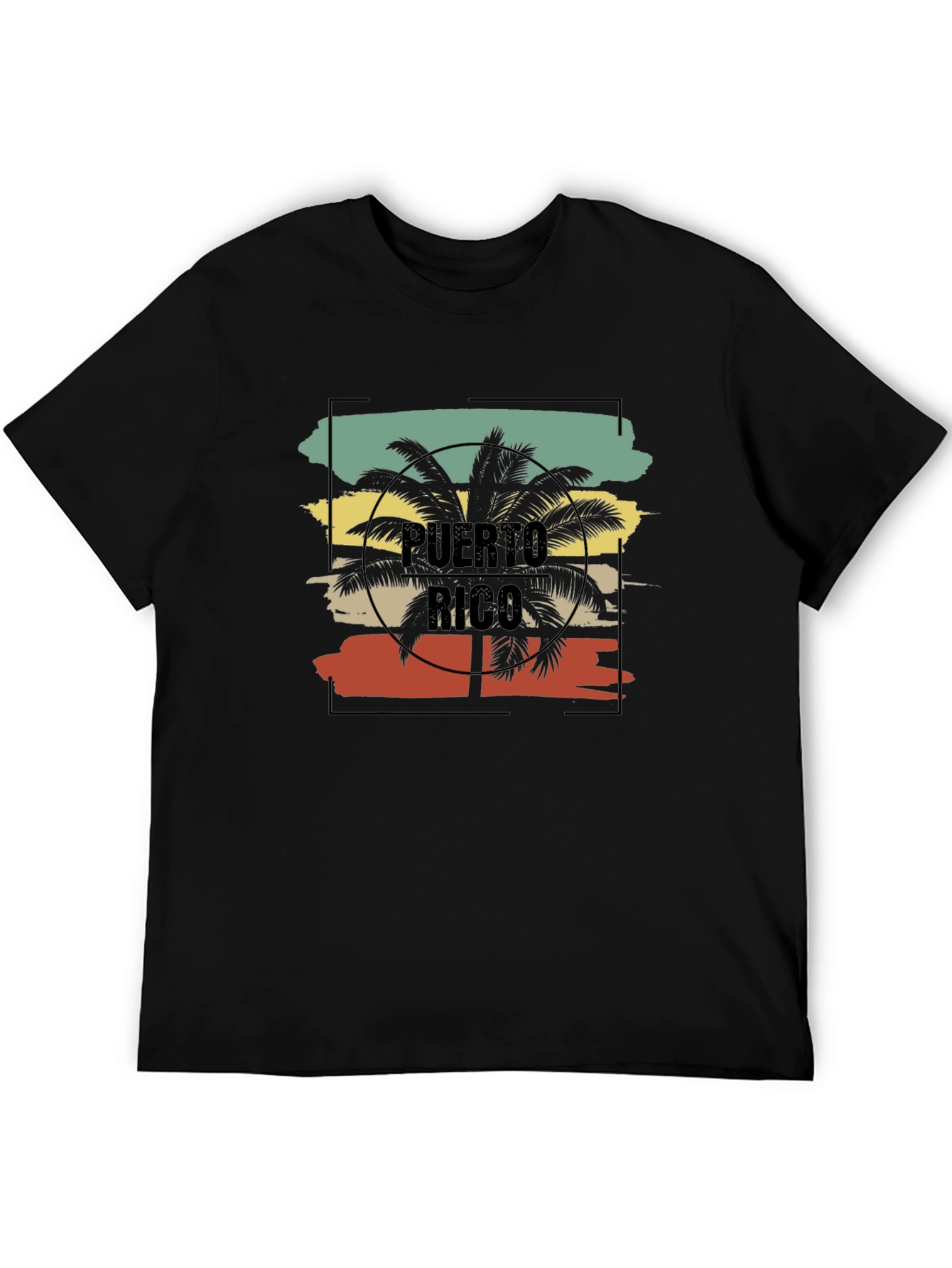 Puerto Rico Retro Palm Tree Graphic T-Shirt