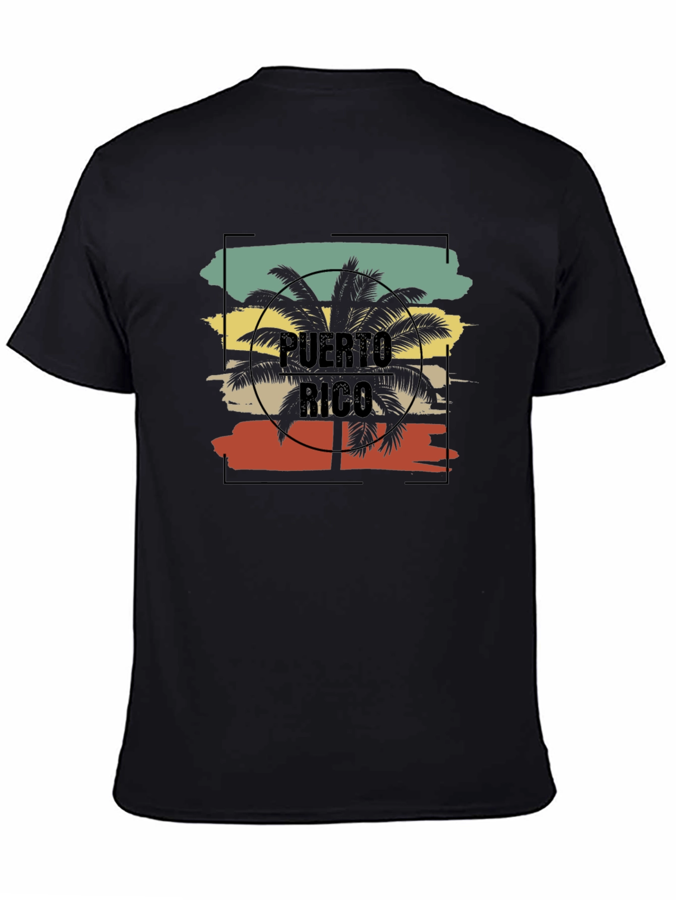 Puerto Rico Retro Palm Tree Graphic T-Shirt
