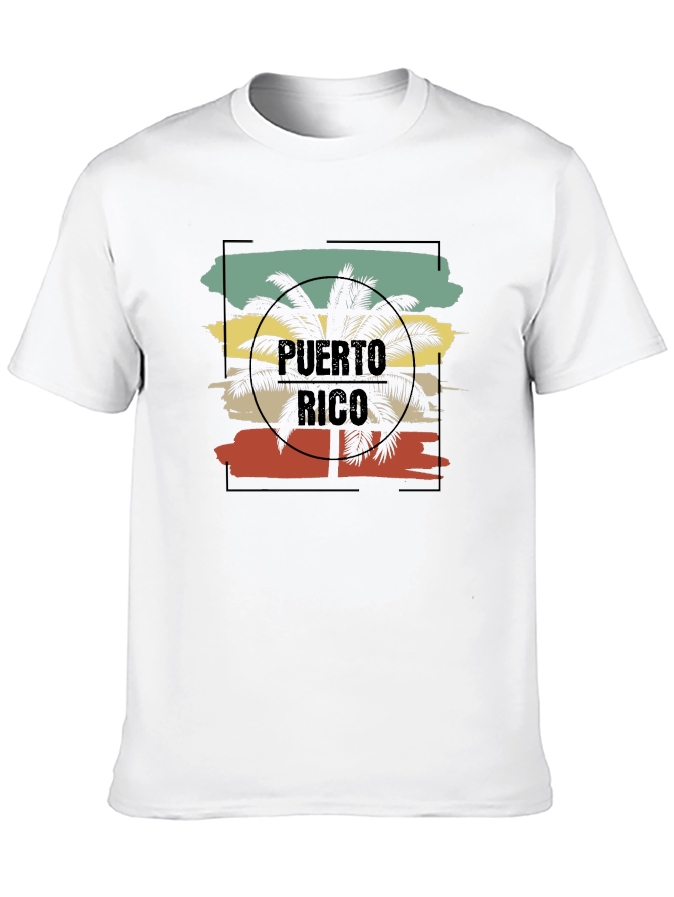 Puerto Rico Retro Palm Tree Graphic T-Shirt