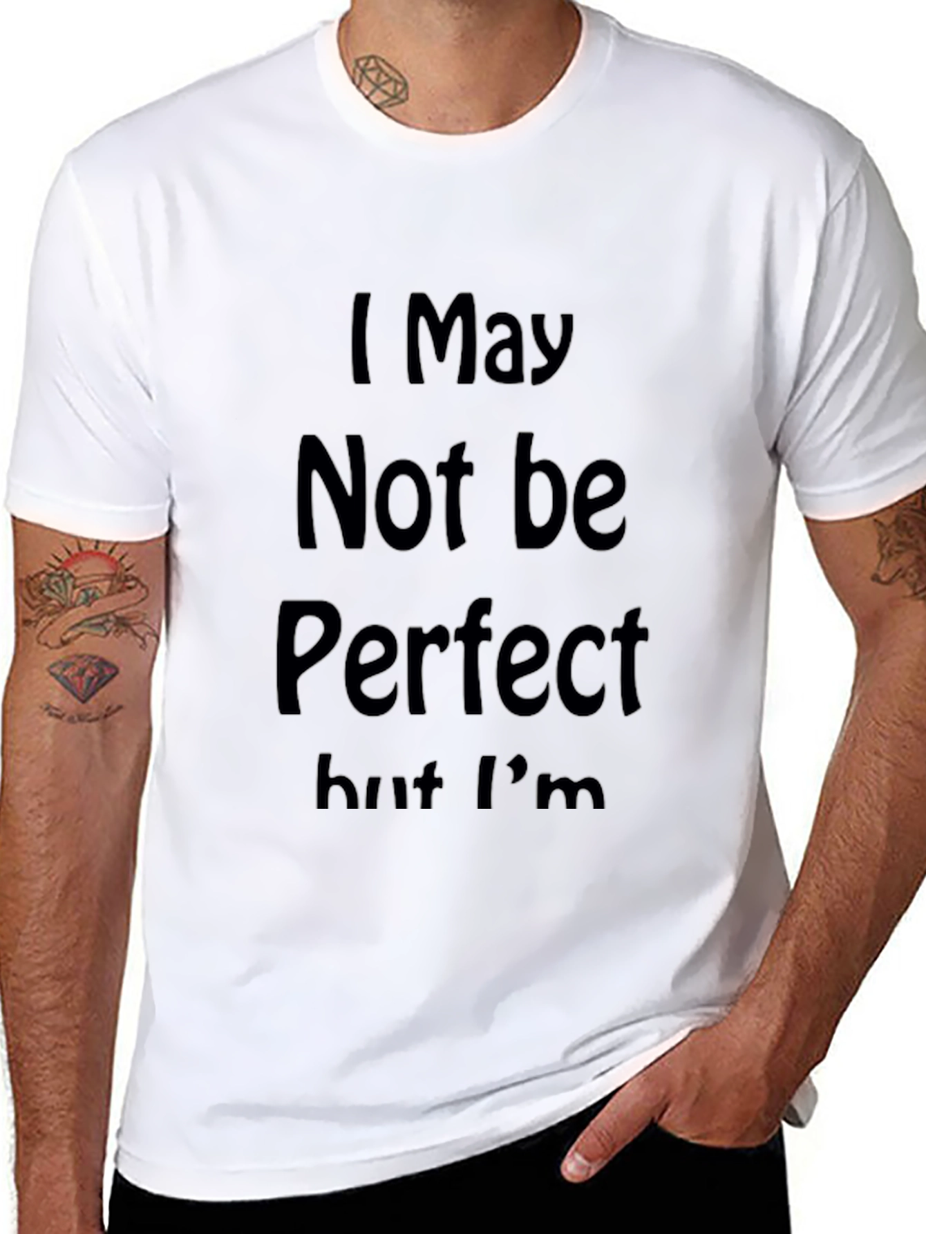 I May Not Be Perfect Graphic Tee - Black