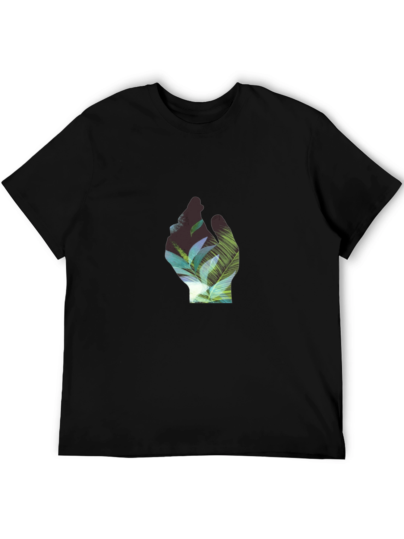 Tropical Hand Graphic Black T-Shirt