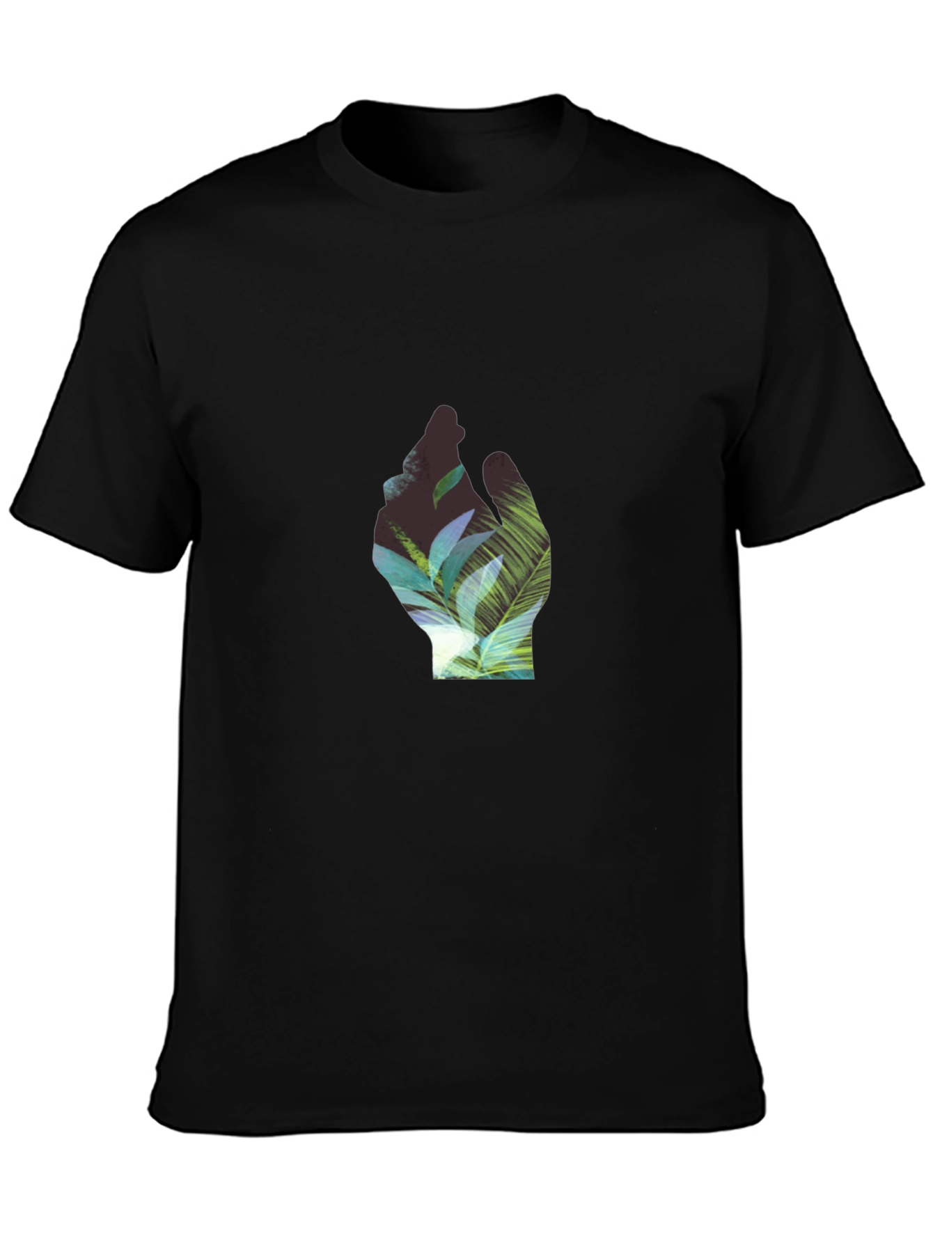 Tropical Hand Graphic Black T-Shirt