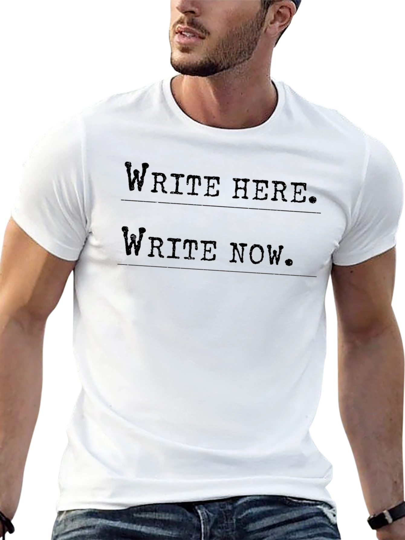 Write Here. Write Now. Black Graphic Tee
