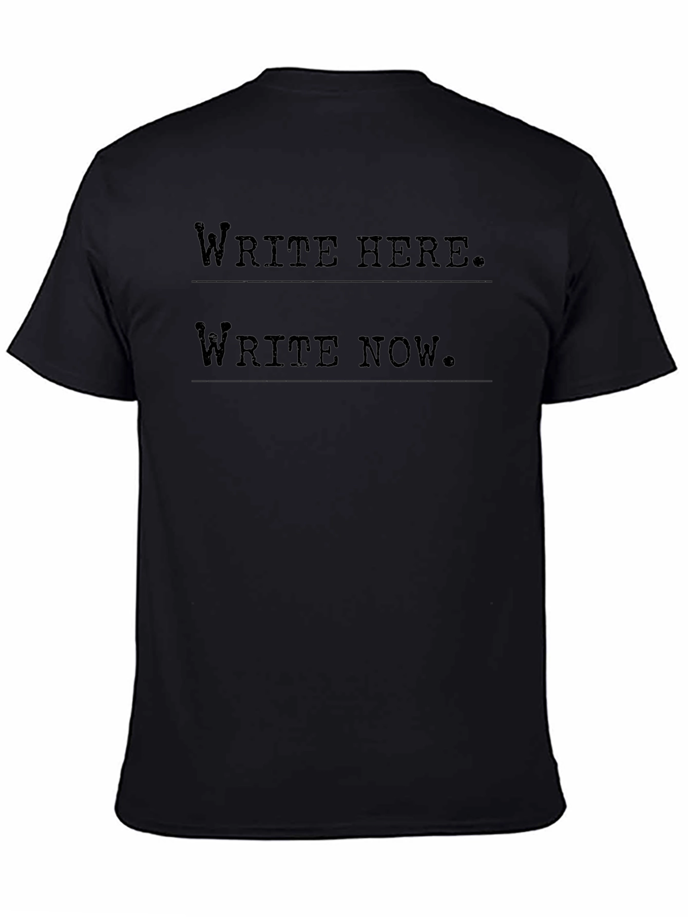 Write Here. Write Now. Black Graphic Tee