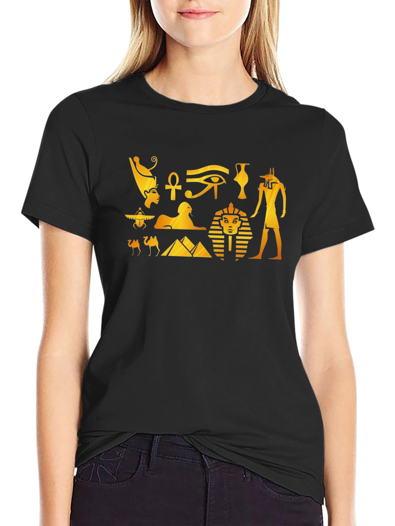 Egyptian Pharaoh Graphic T-Shirt - Black