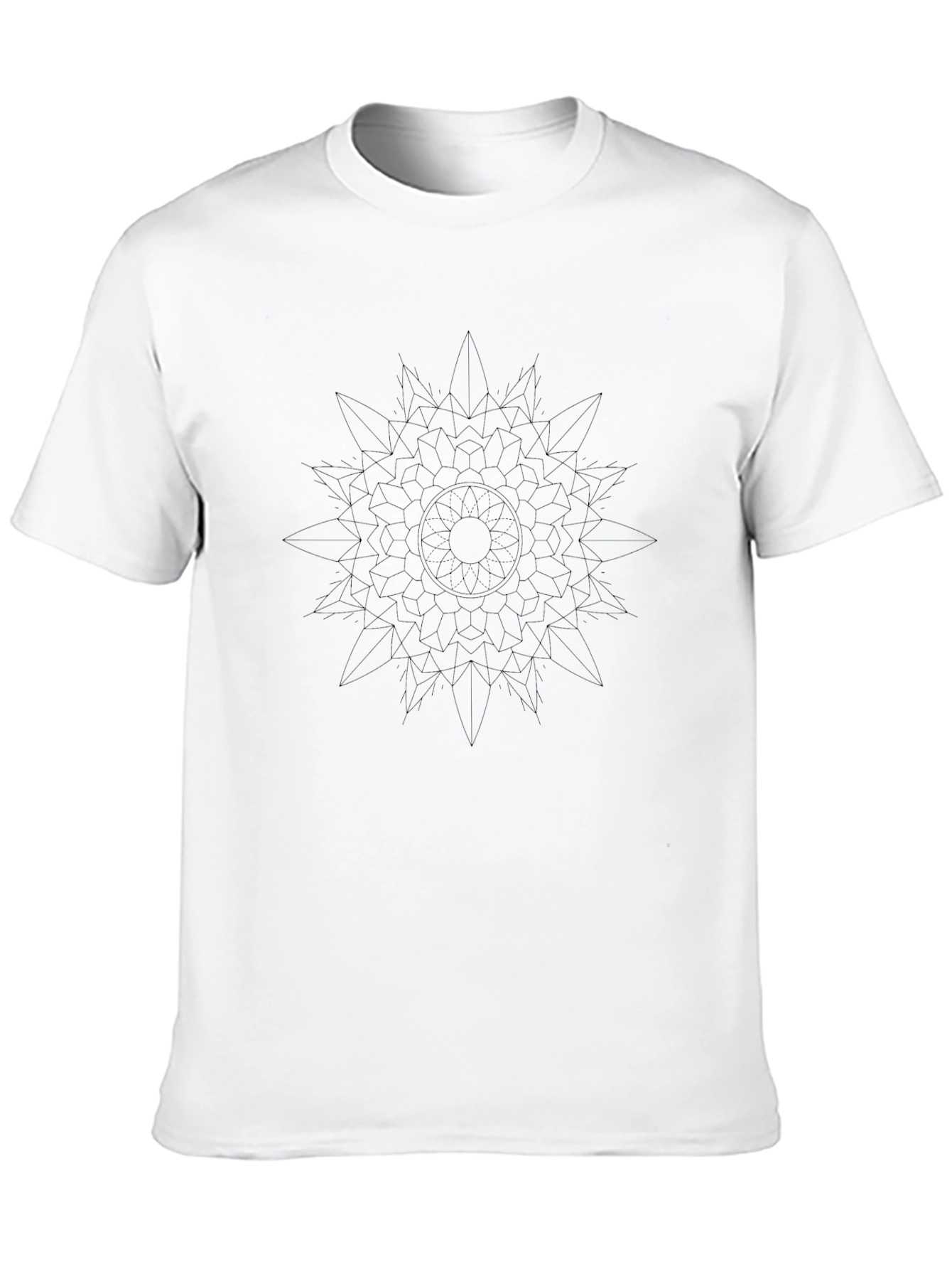 Geometric Mandala T-Shirt - Black