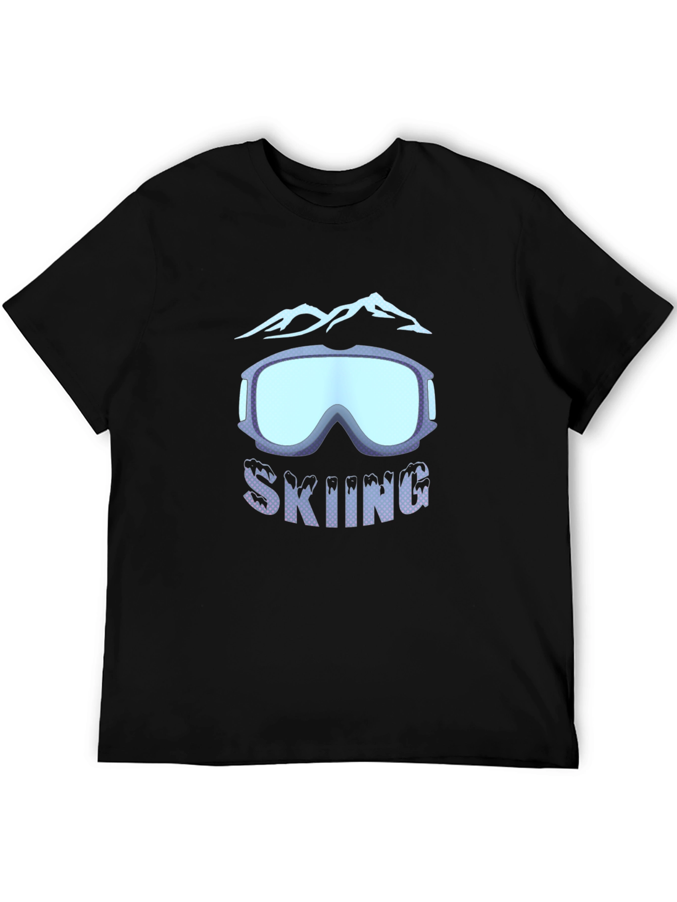 Skiing Goggles & Mountain Graphic Tee - Black