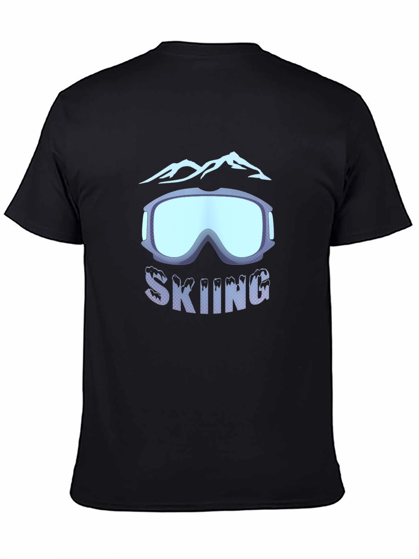 Skiing Goggles & Mountain Graphic Tee - Black