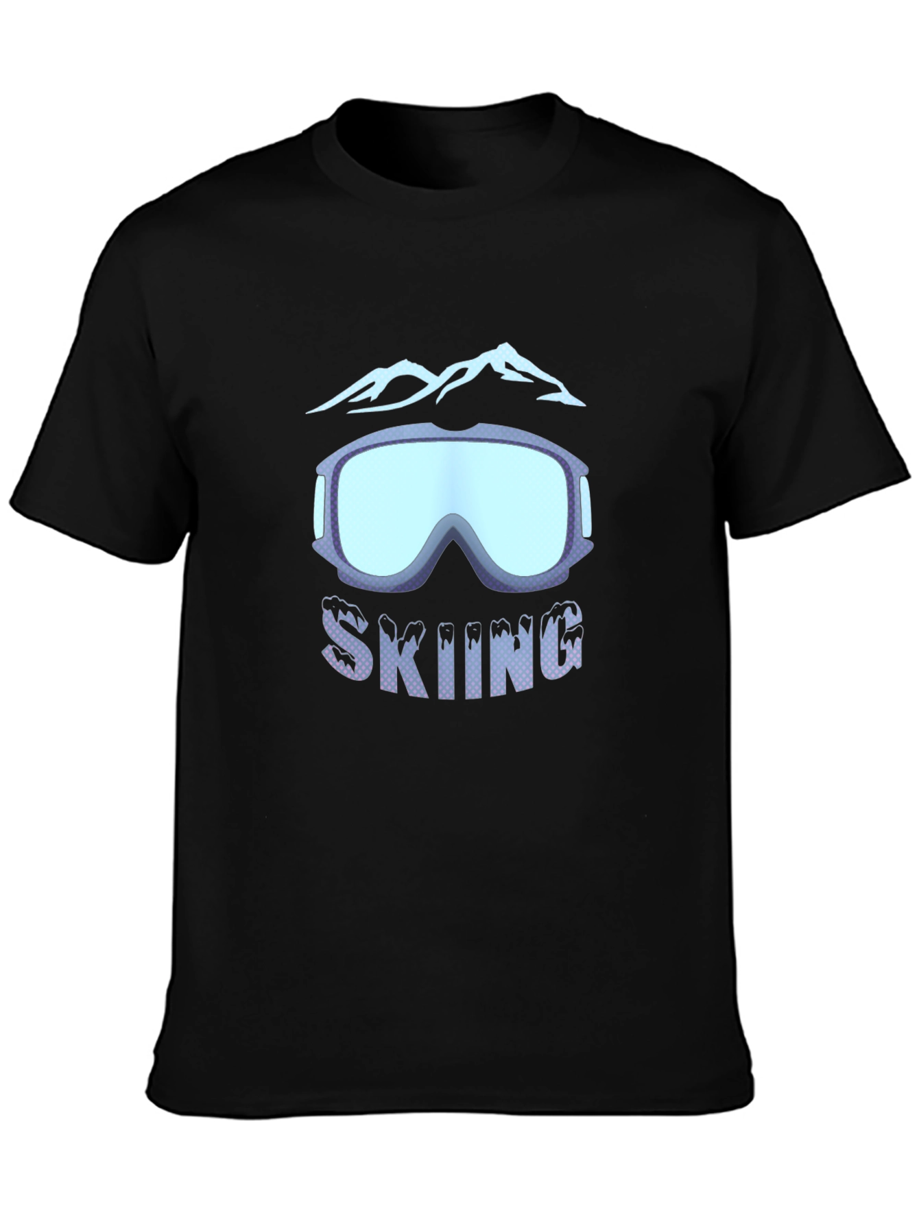 Skiing Goggles & Mountain Graphic Tee - Black