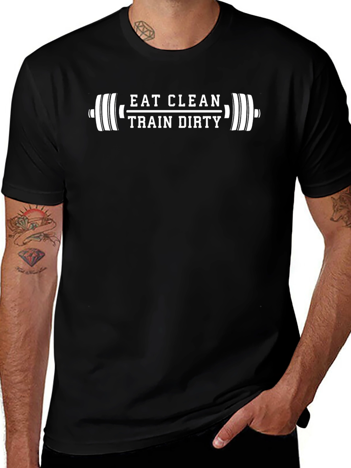 Eat Clean Train Dirty Black T-Shirt