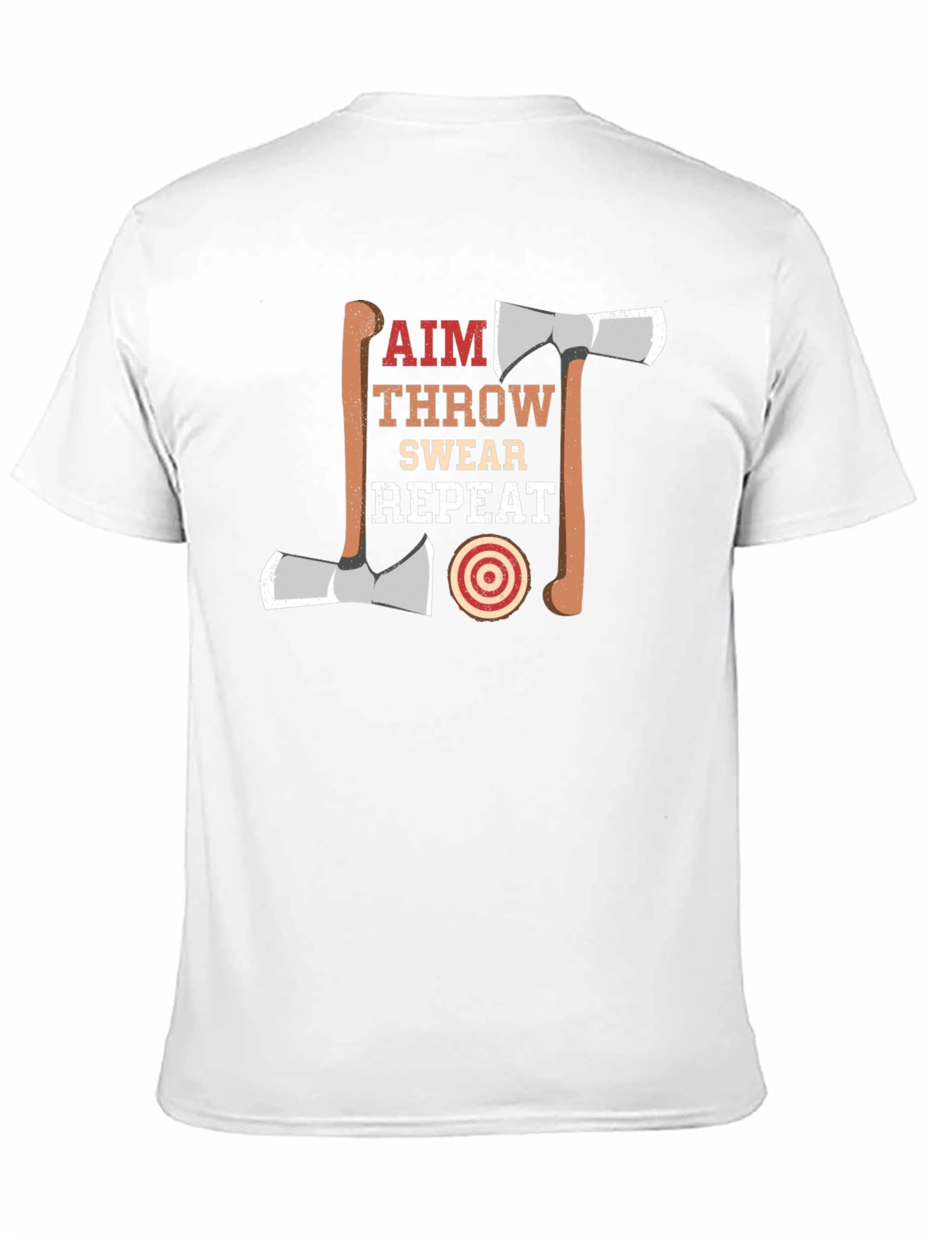 Axe Throwing Aim Swear Repeat Black T-Shirt