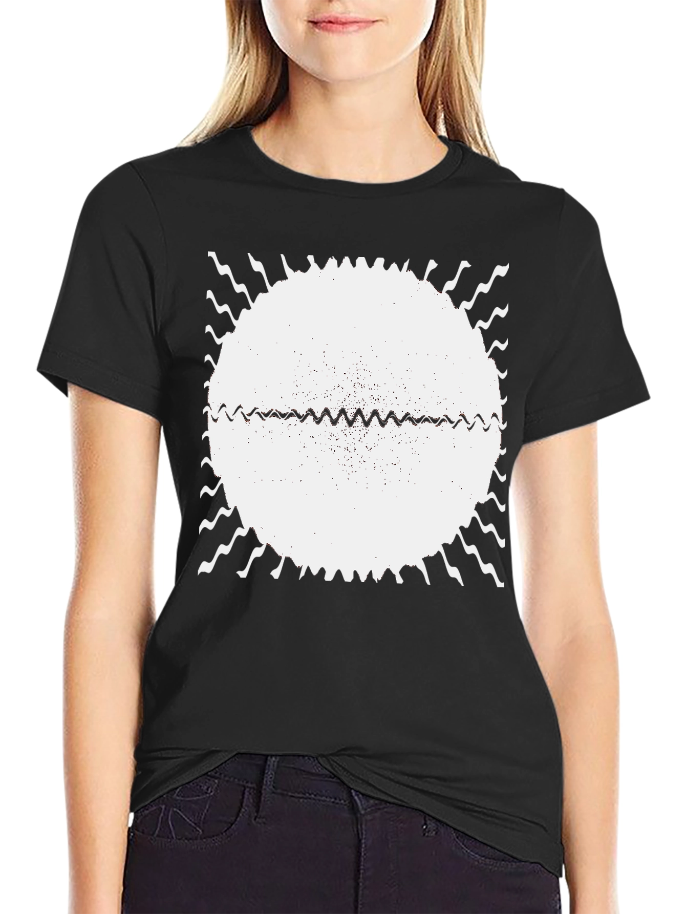 Abstract Graphic Print Black T-Shirt