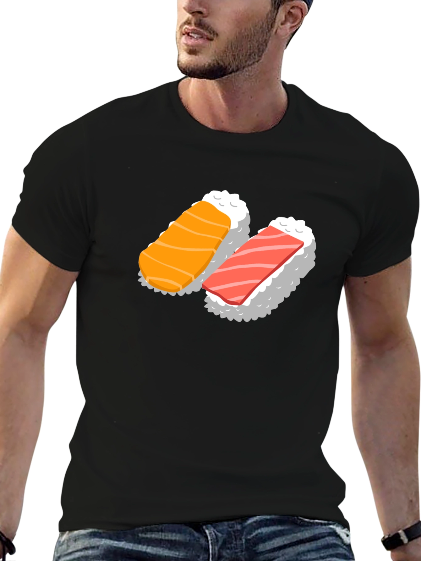 Sushi Graphic Black T-Shirt