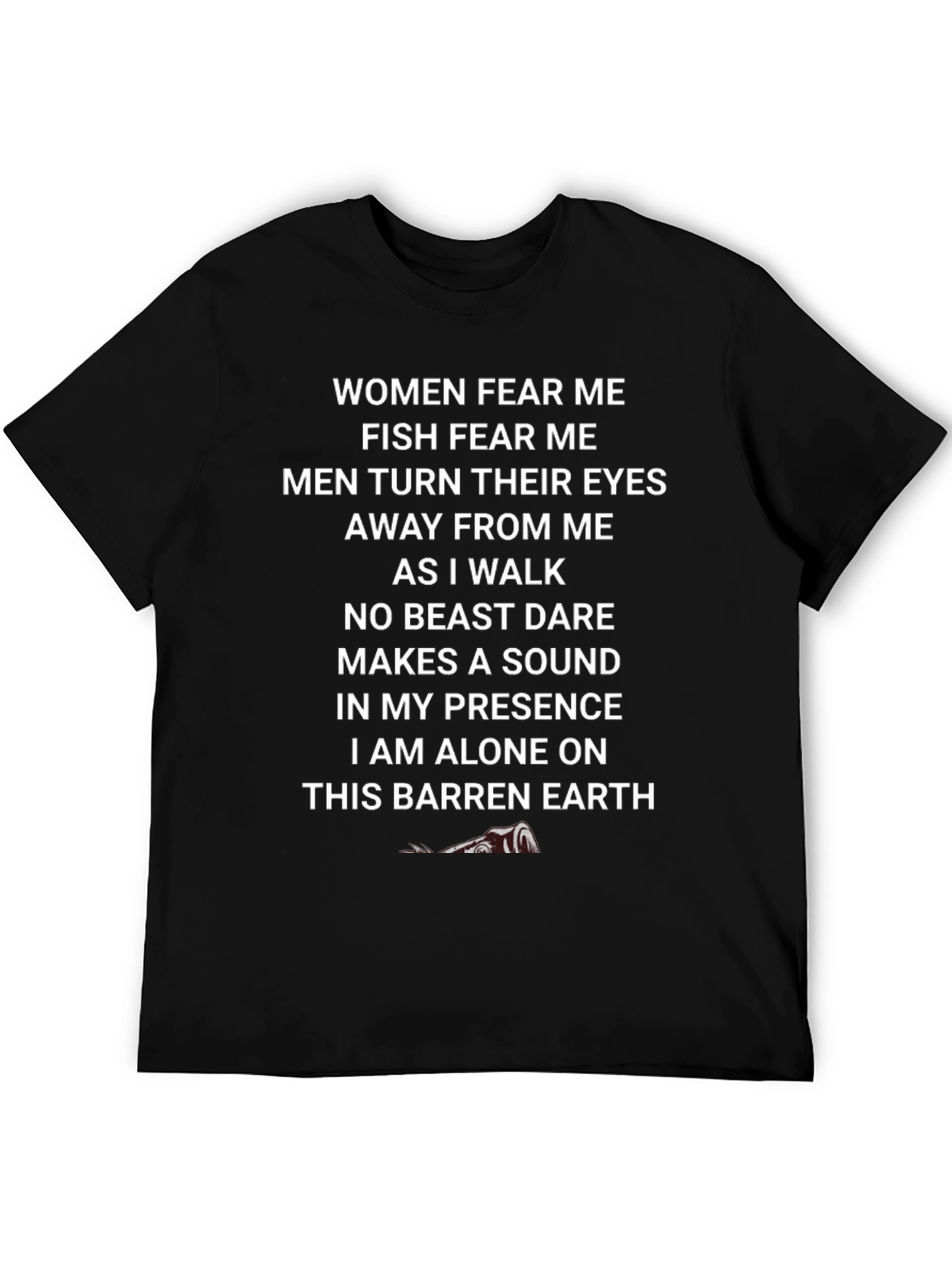 Humorous Women Fear Me Graphic Tee - Black