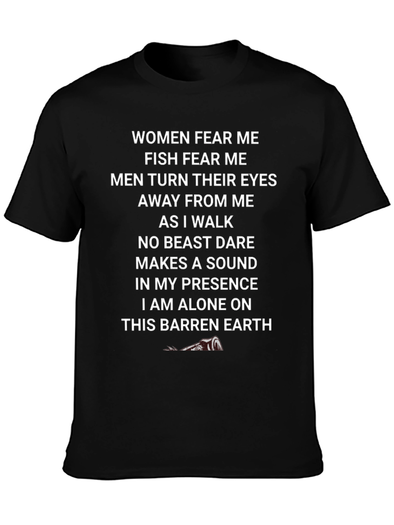 Humorous Women Fear Me Graphic Tee - Black