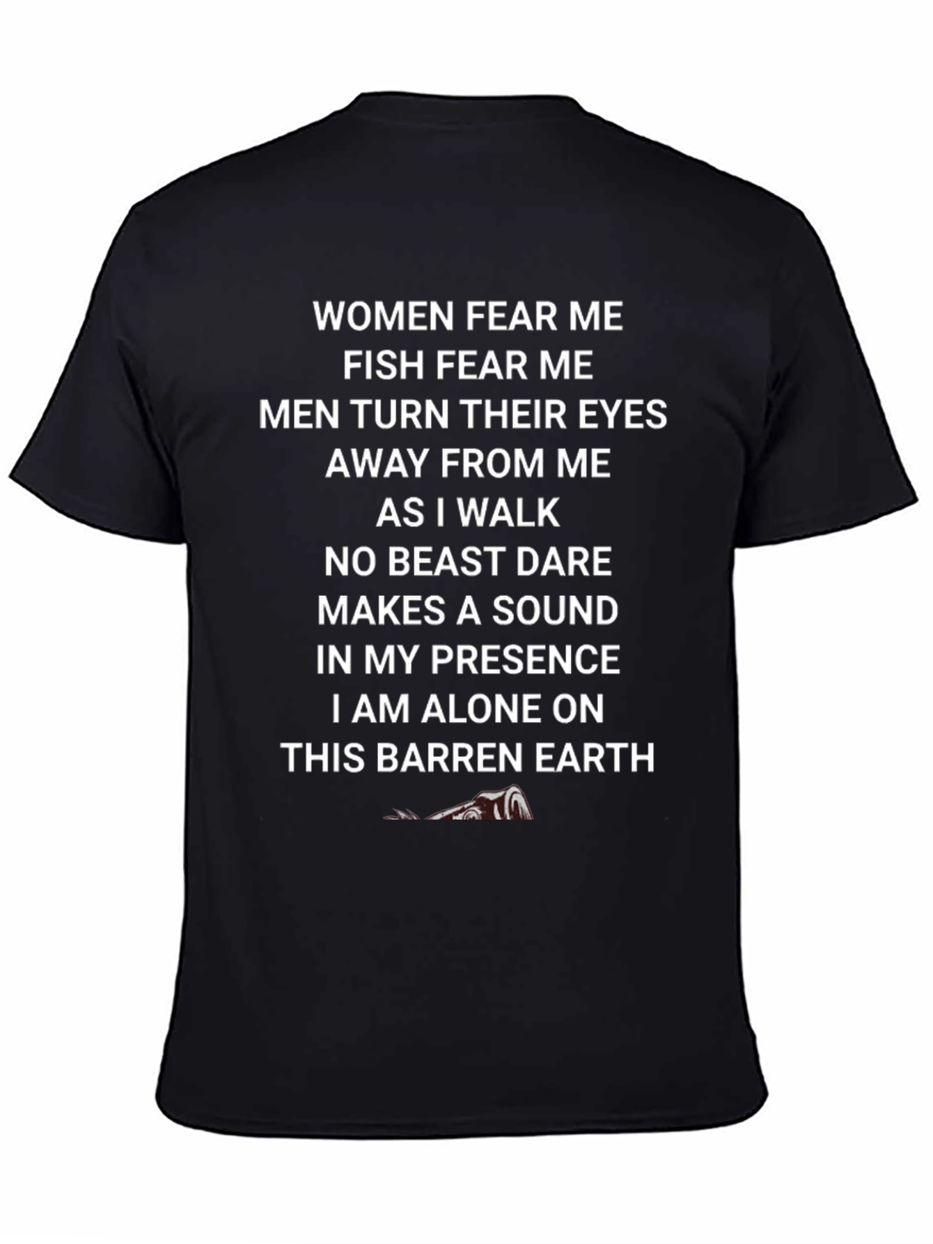 Humorous Women Fear Me Graphic Tee - Black