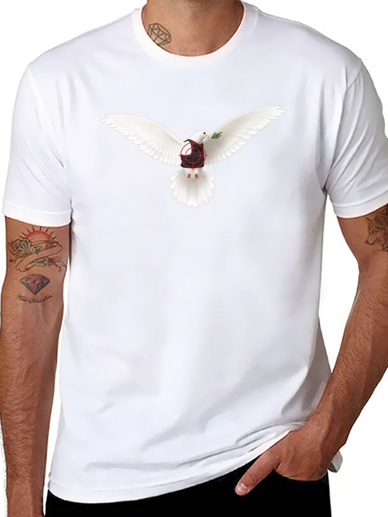 Dove Peace T-Shirt - Target Design - Black