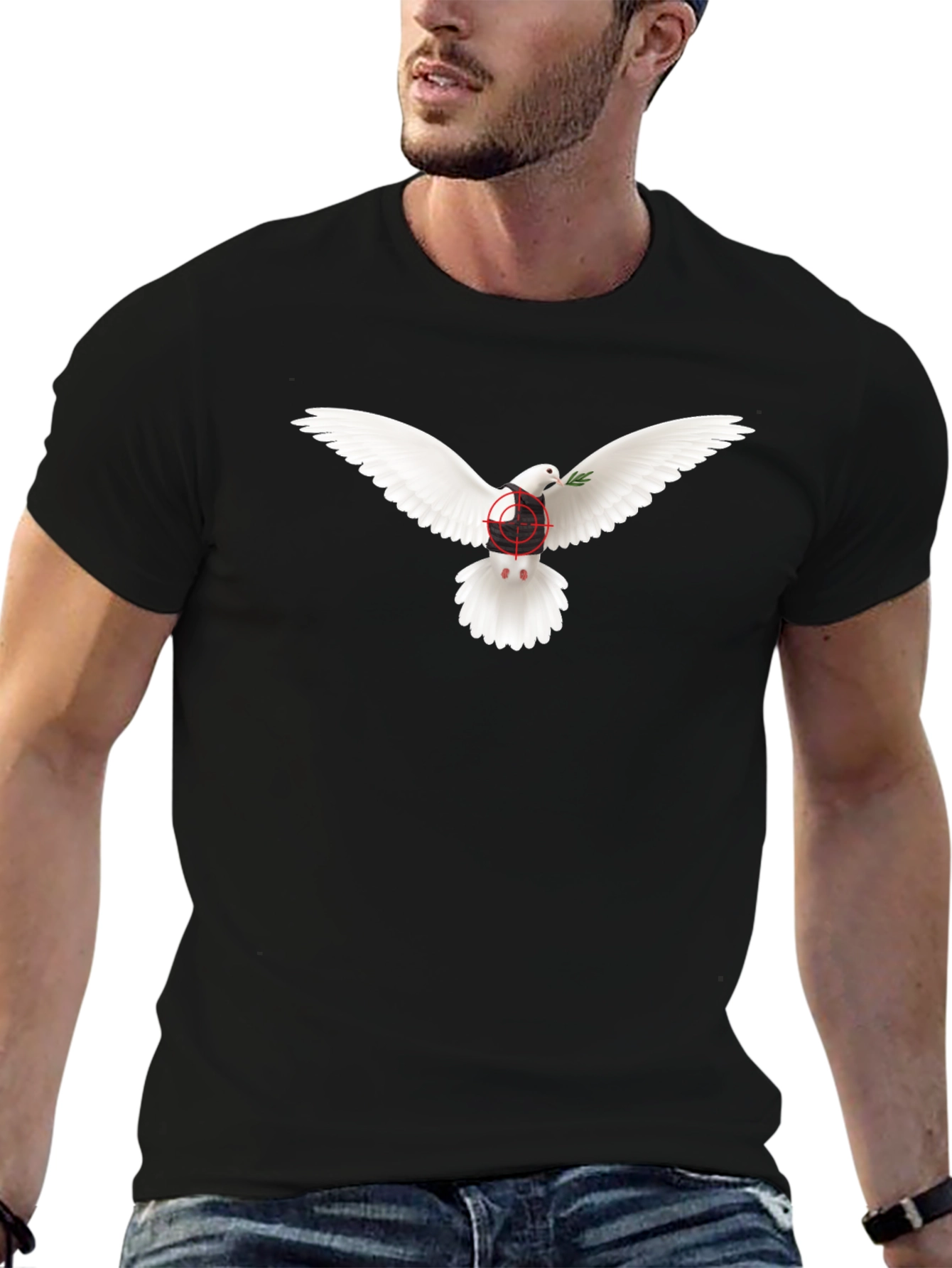 Dove Peace T-Shirt - Target Design - Black