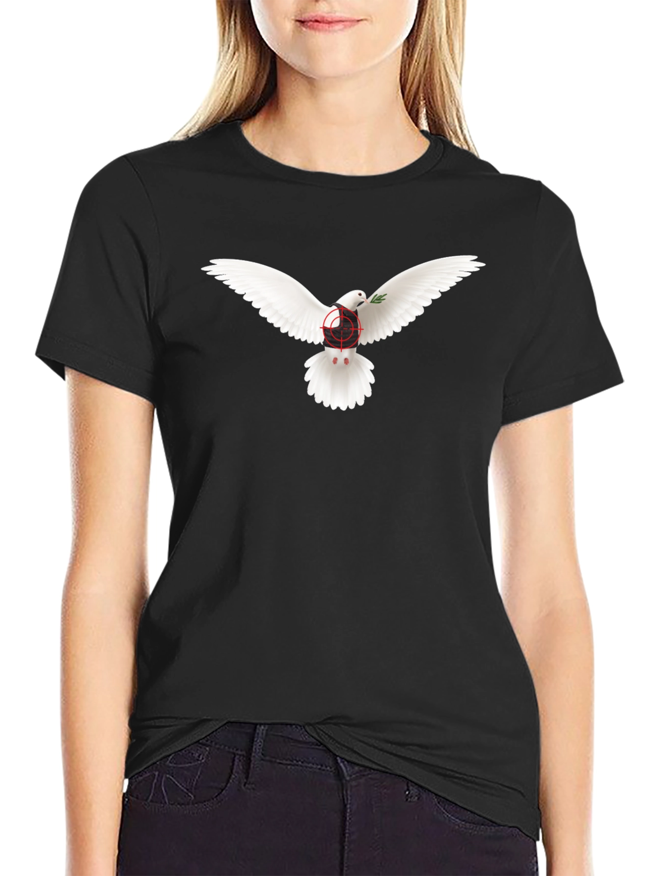 Dove Peace T-Shirt - Target Design - Black