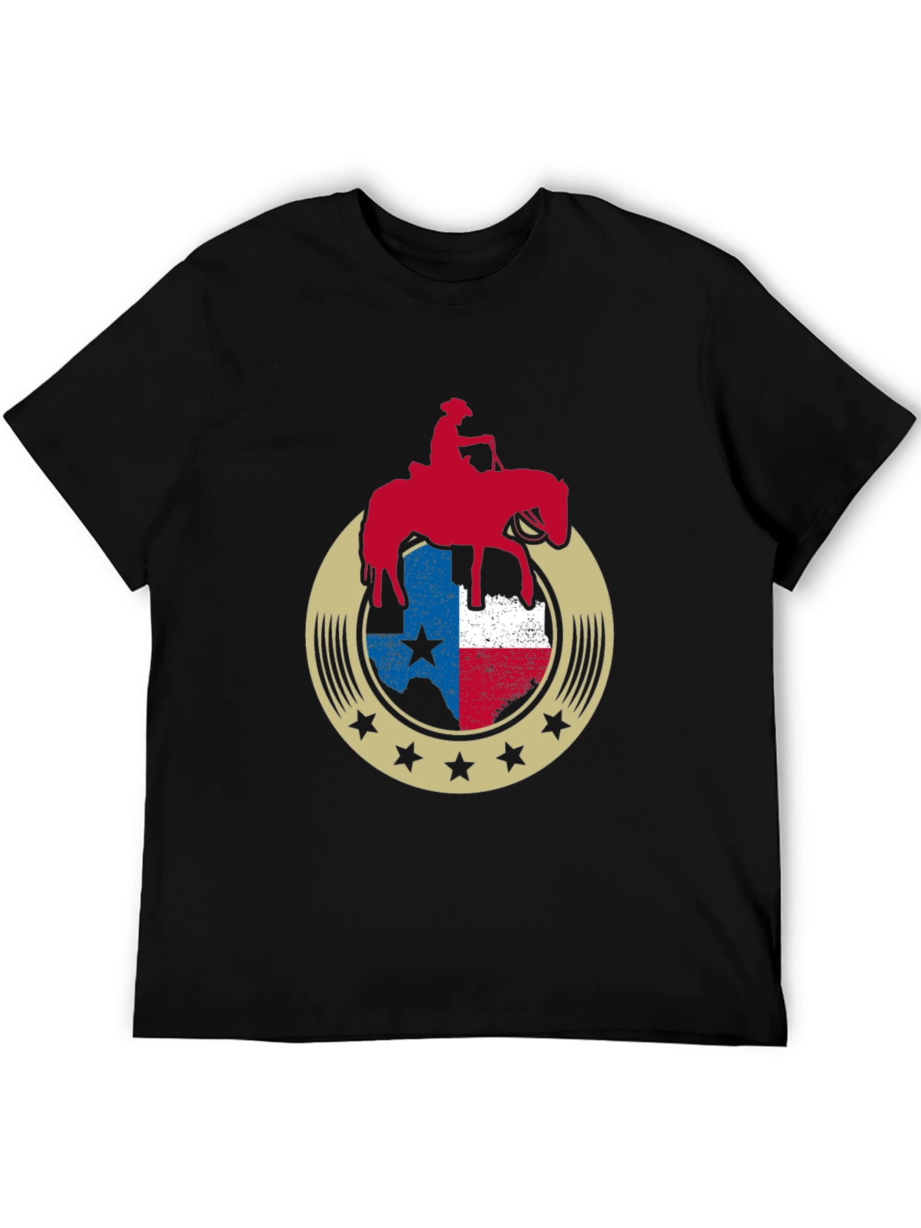 Texas Pride Horse Rider Graphic Tee - Black