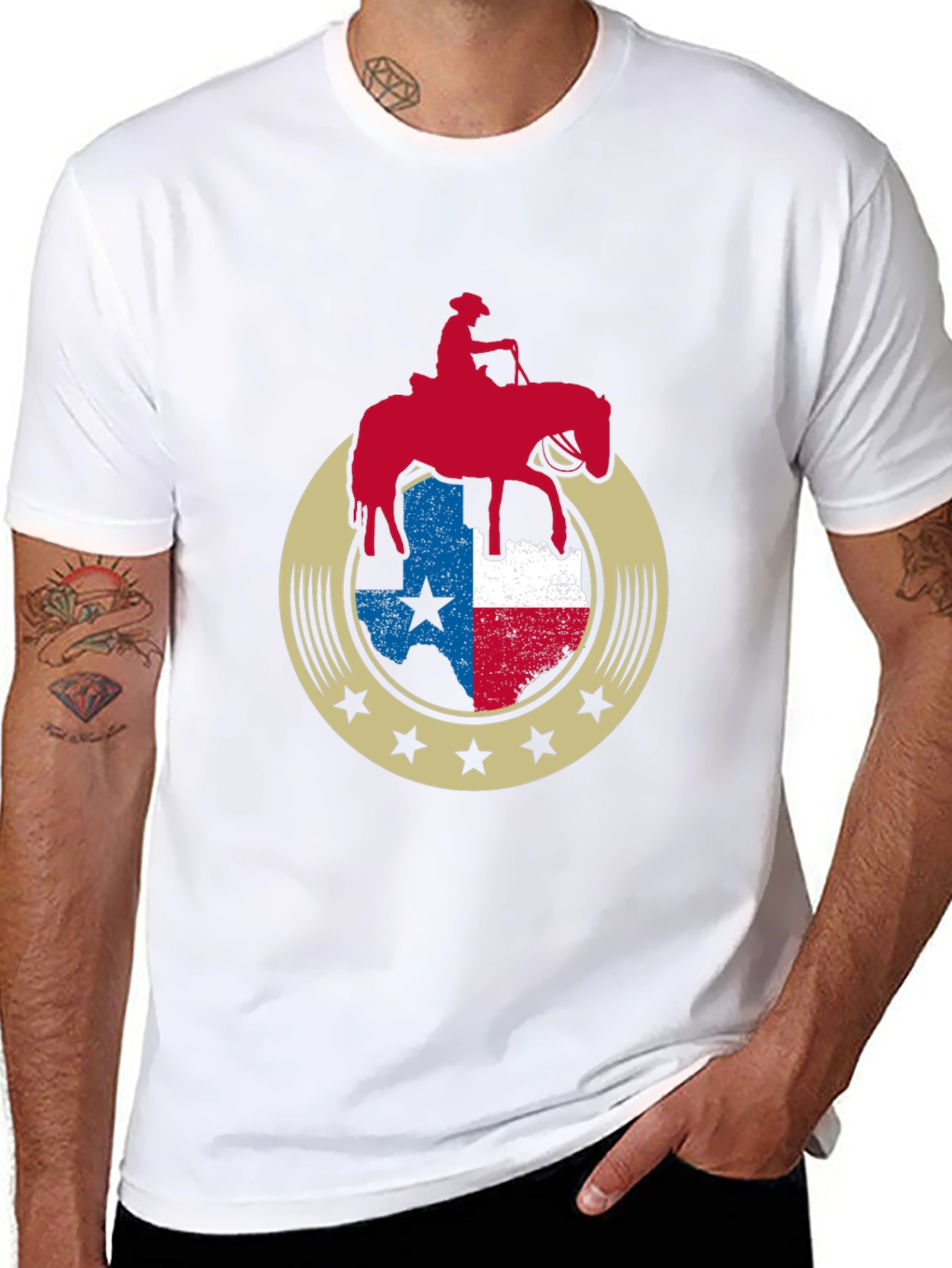 Texas Pride Horse Rider Graphic Tee - Black