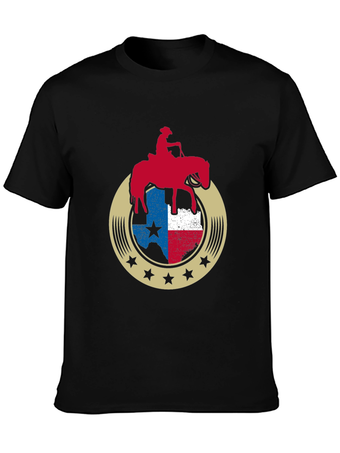 Texas Pride Horse Rider Graphic Tee - Black