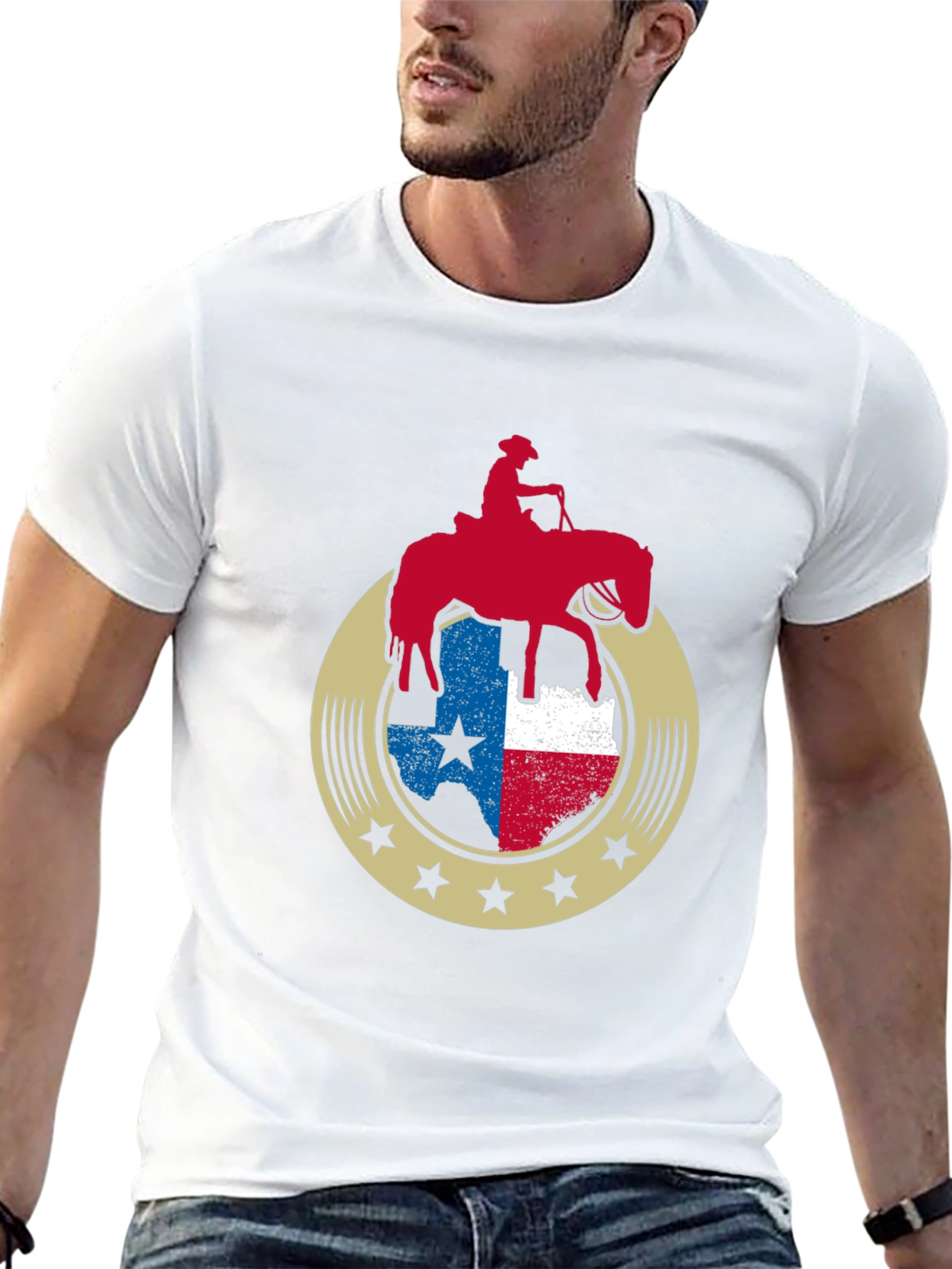 Texas Pride Horse Rider Graphic Tee - Black