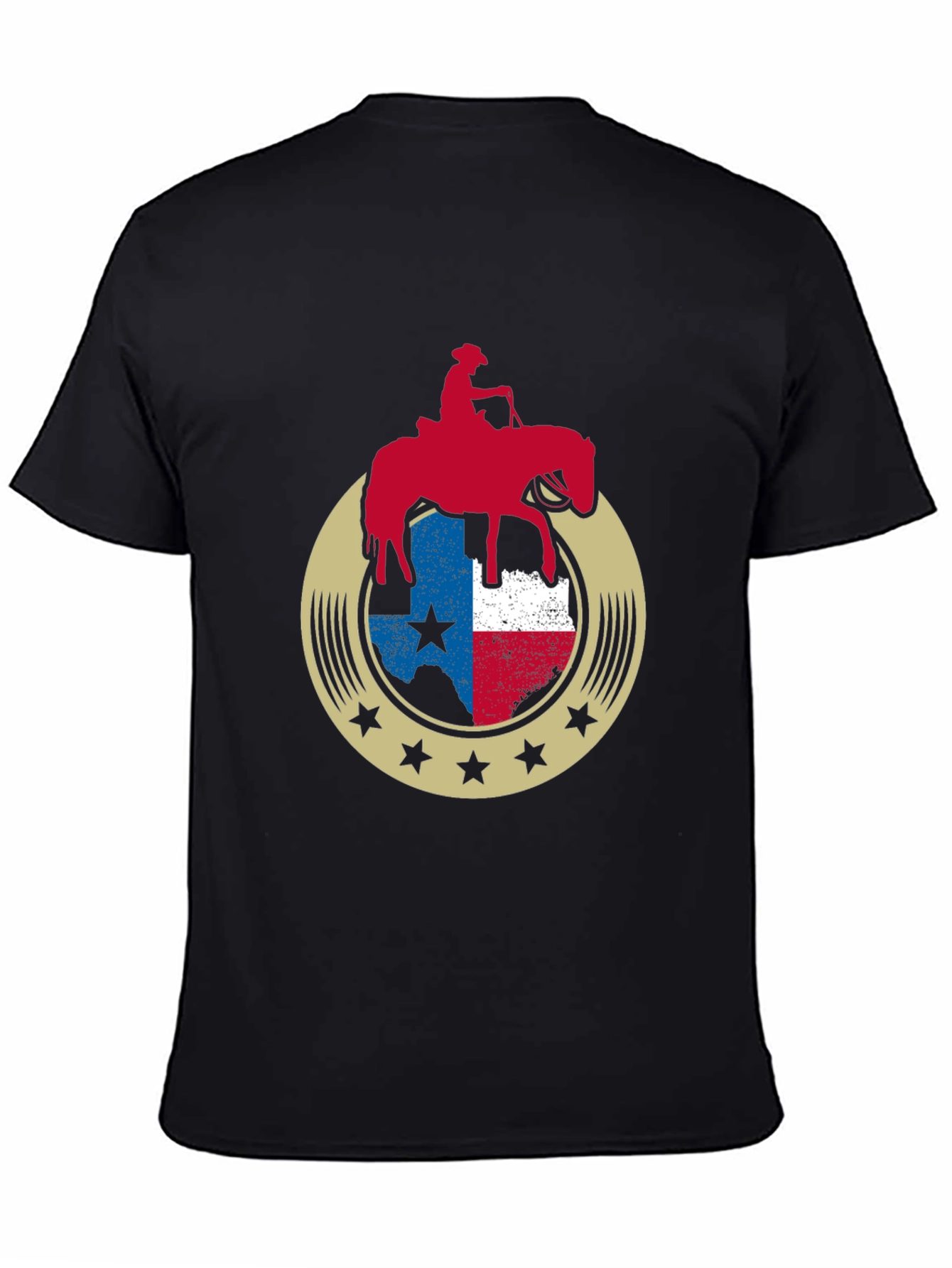 Texas Pride Horse Rider Graphic Tee - Black