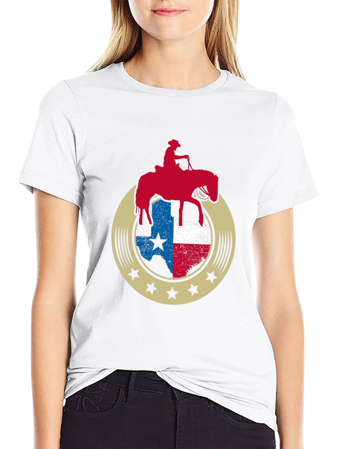 Texas Pride Horse Rider Graphic Tee - Black