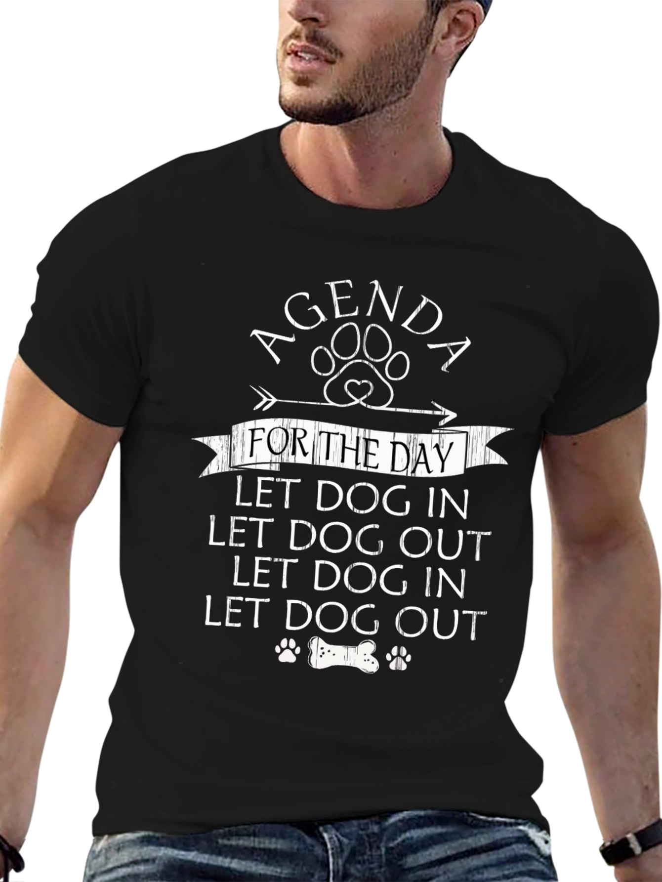 Agenda Let Dog In/Out T-Shirt - Dog Lover Apparel