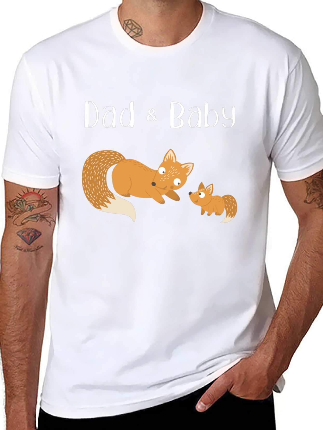 Dad & Baby Fox Matching T-Shirt - Black