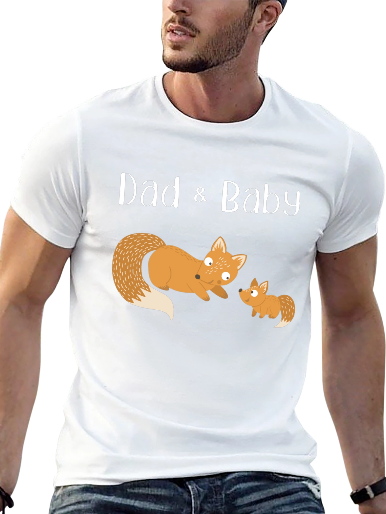 Dad & Baby Fox Matching T-Shirt - Black