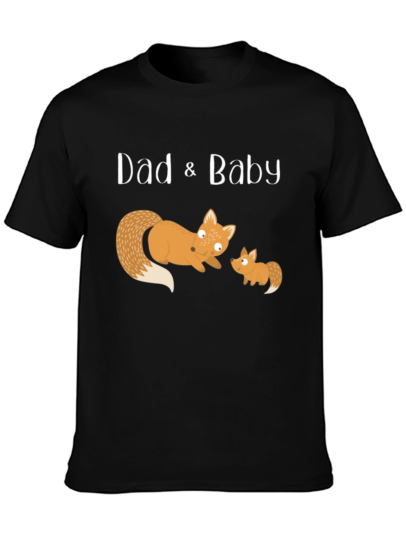 Dad & Baby Fox Matching T-Shirt - Black
