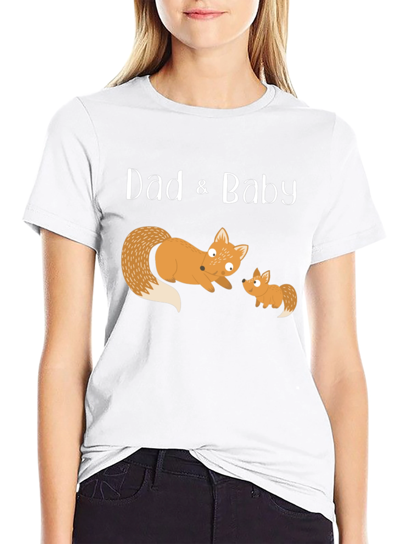 Dad & Baby Fox Matching T-Shirt - Black