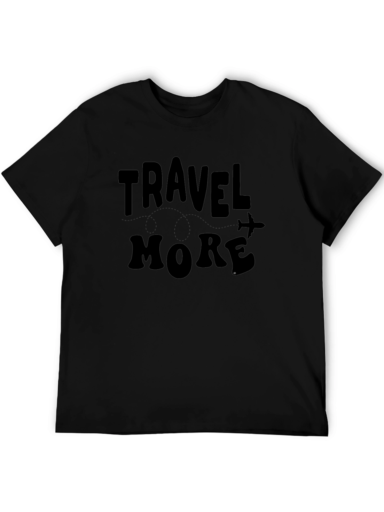 Travel More Graphic Tee - Black Cotton T-Shirt