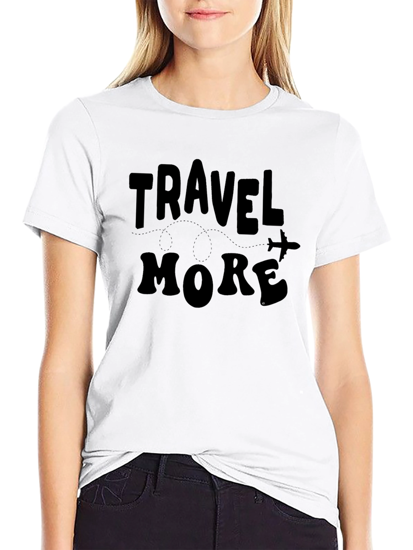 Travel More Graphic Tee - Black Cotton T-Shirt