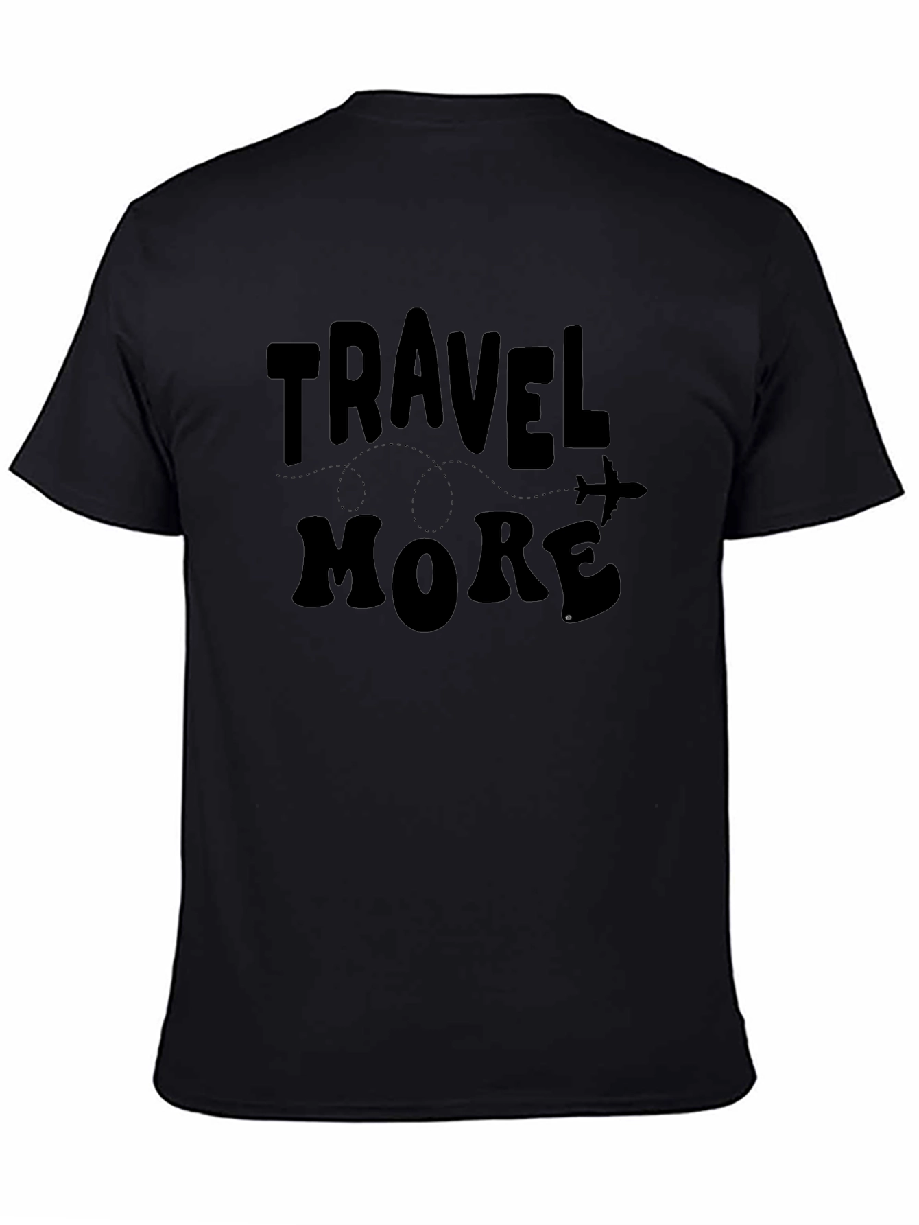 Travel More Graphic Tee - Black Cotton T-Shirt