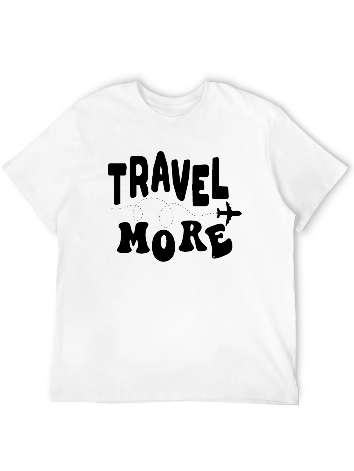 Travel More Graphic Tee - Black Cotton T-Shirt