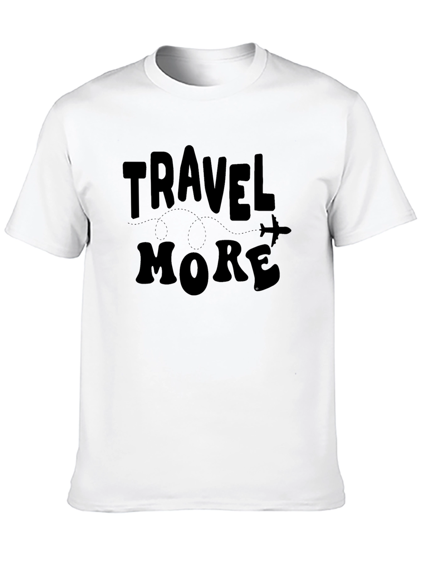 Travel More Graphic Tee - Black Cotton T-Shirt